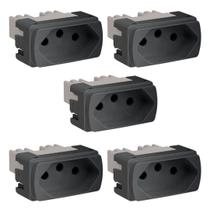 Kit 5x Modulo Tomada 10A Miluz S3b703041 Schneider Grafite Kit 5x Modulo Tomada 10A Miluz S3b703041 Schneider Grafite