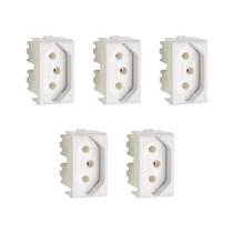 Kit 5x Módulos de Tomada 2PT 20A Branco Brilhante S401110 Lunare Up Schneider Kit 5x Módulos de Tomada 2PT 20A Branco Brilhante S401110 Lunare Up Schneider