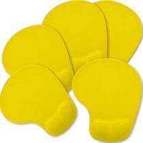 Kit 5x Mouse Pad Ergonômico com Apoio de Punho Topget Amarelo