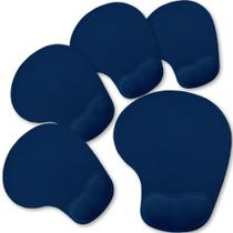 Kit 5x Mouse Pad Ergonômico com Apoio de Punho Topget Azul Marinho