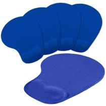 Kit 5x Mouse Pad Ergonômico com Apoio de Punho Topget Azul