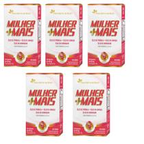 Kit 5x Mulher Mais Prímula Linhaça Barragem + Vit. ADEK 5x60 cps Flora Nativa