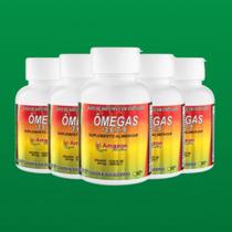 Kit 5x Óleo de Avestruz em Cápsulas 60cps Ômega 3, 6, 7 e 9 -