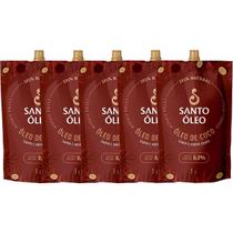 Kit 5X Óleo de Coco Extra Virgem de Película - 1000ml Refil - Santo Óleo