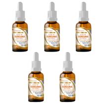 Kit 5x Óleo de Cúrcuma com Vitamina E 5x30ml Flora Nativa Sabor:Sem Sabor