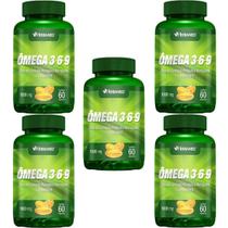Kit 5X Ômega 3, 6 e 9 Linhaça, Prímula E Borragem + Vitamina E - 60 Cápsulas - Herbamed Kit 5X Ômega 3, 6 e 9 Linhaça, Prímula E Borragem + Vitamina E - 60 Cápsulas - Herbamed