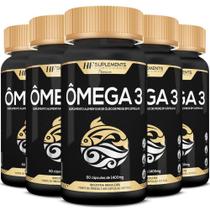 Kit 5X Omega 3 Oleo De Peixe Puro 60 Cápsulas Softgel