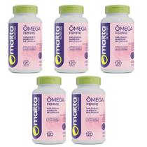 Kit 5x Ômega Femme 1000mg 5x60 cápsulas Maltta Sabor:Sem sabor