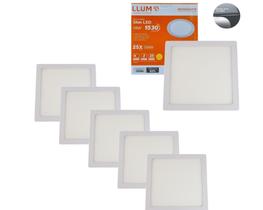 Kit 5x Painel Home Led 18W Sobrepor Quadrado 6500K Branco Frio Llumm