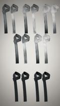 Kit 5x Pares Strap Algodão Musculação Academia Preto