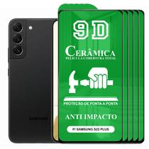 Kit 5x Película 9D Cerâmica Samsung Galaxy S22 Plus - Protetora Anti Impacto Queda Choque Shock Flexível Nano Gel