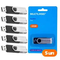 Kit 5x Pendrive 32gb Original Multilaser