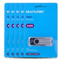 Kit 5x Pendrive 64gb Original Multilaser Kit 5x Pendrive 64gb Original Multilaser
