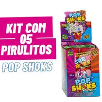 Kit 5x Pop Shock Em Pirulito Kids Zone Com Acucar Explosivo