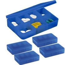 Kit 5x Porta Comprimidos com 7 Divisórias TopGet Azul Kit 5x Porta Comprimidos com 7 Divisórias TopGet Azul