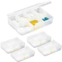Kit 5x Porta Comprimidos com 7 Divisórias TopGet Branco