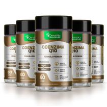 Kit 5x Pote Coenzima Q10 + Ômega 3 + Vitamina E, Coq10, Tcm - Vegano - Denavita