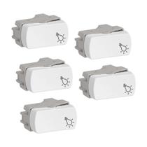 Kit 5x Pulsador Minuteria S3B72560 Branco Miluz Schneider