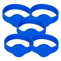 Kit 5x pulseira p/ controle de acesso rfid 125khz azul garen