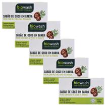 KIT 5X Sabão de Coco em Barra Biodegradável Biowash