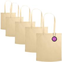 Kit 5x Sacola Ecobag em TNT Premium Termo Selado 38x41cm Aid TopGet