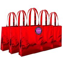 Kit 5x Sacolas em TNT Premium Metalizado Laminado Brilhante Sheen TopGet