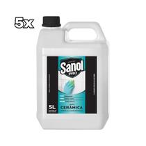 Kit 5x Sanol Pro Limpa Cerâmica 5L Limpeza Profissional