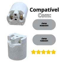 Kit 5x Soquete Lampada Bocal Porcelana Louça Plafon E-27 Kit 5x Soquete Lampada Bocal Porcelana Louça Plafon E-27