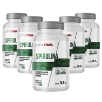 Kit 5x Spirulina Vegana 60 Cápsulas ClinicMais