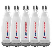 Kit 5X Squezze Plástica com Inox - 700ml Transparente - NewNutrition