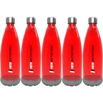 Kit 5X Squezze Plástica com Inox - 700ml Vermelha - NewNutrition