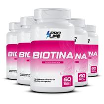 Kit 5x Suplemento Biotina 60 cápsulas PRO LIFE