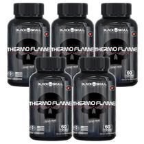 Kit 5X Thermo Flame Hardcore Termogênico - 60 Tablets - Black Skull Kit 5X Thermo Flame Hardcore Termogênico - 60 Tablets - Black Skull
