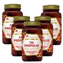 Kit 5x Tri Própolis Vermelha Verde Marrom FNB 5x60 cps Flora