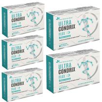 Kit 5x Ultra Condtrox Flex Colágeno Tipo II 5x60 cps Flora Nativa Sabor:Sem sabor
