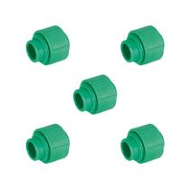 KIT 5x União Simples 32 mm PPR Verde para Água Quente e Fria AMANCO