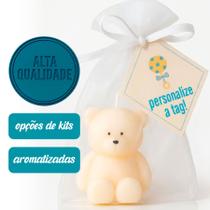 Kit 5x Vela Aromática Artesanal Ursinho Saquinho Organza e Tag Personalizável Lembrancinha Kit 5x Vela Aromática Artesanal Ursinho Saquinho Organza e Tag Personalizável Lembrancinha