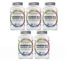 Kit 5x Vitamina B12 Ácido Fólico Ferro 60 cápsulas Flora Nativa do Brasil