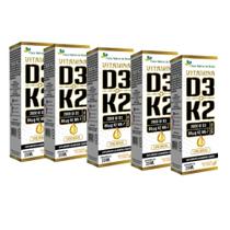 Kit 5x Vitamina D3 2000ui + Vitamina K2 5x20ml Laranja Flora