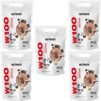 Kit 5X W100 Whey Concentrado - 900g Refil Double Chocolate - Nutrata Kit 5X W100 Whey Concentrado - 900g Refil Double Chocolate - Nutrata