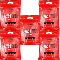 Kit 5X Whey 100% Pure - 1800g Refil Chocolate - IntegralMédica