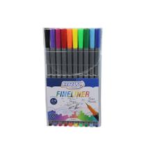 Kit 6/12/16/18/24 Canetas Coloridas Ponta Fina Fineliner BRW 0.4mm