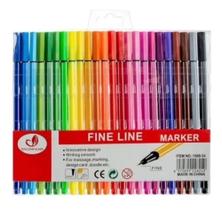 Kit 6/12/24 cores Canetas Fine Line Ponta Fina Tipo Stabilo Estampa Colorido 0.4mm Promo