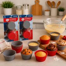 Kit 6/12/24 Forminhas de Silicone para CupCake Bolo Muffin de 7,5cm Antiaderente Kit 6/12/24 Forminhas de Silicone para CupCake Bolo Muffin de 7,5cm Antiaderente