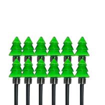 Kit 6-18 Balizador Solar Árvore de Natal Granfei 30cm Decoração Quintal Jardim Iluminação Soutimes