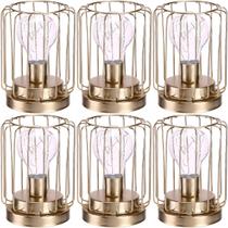 Kit 6 Abajur De Mesa Geométrico Lâmpada LED Metal Dourado Kit 6 Abajur De Mesa Geométrico Lâmpada LED Metal Dourado