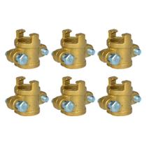Kit 6 Abraçadeira Latão Bipartida Mangueira Alta Pressão 3/4