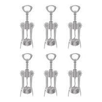 Kit 6 Abridor de Vinho Garrafa Saca Rolha Aço inox Baccani