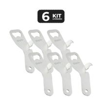 Kit 6 abridor inox pro para garrafas e latas 14,5 cm
