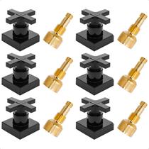 Kit 6 Acabamento de Registro 1/2 3/4 e 1 Polegada Cruzeta Cruz Preto Black Pressão Gaveta Padrão Docol